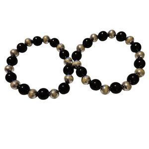 Two Black and White Bracelets